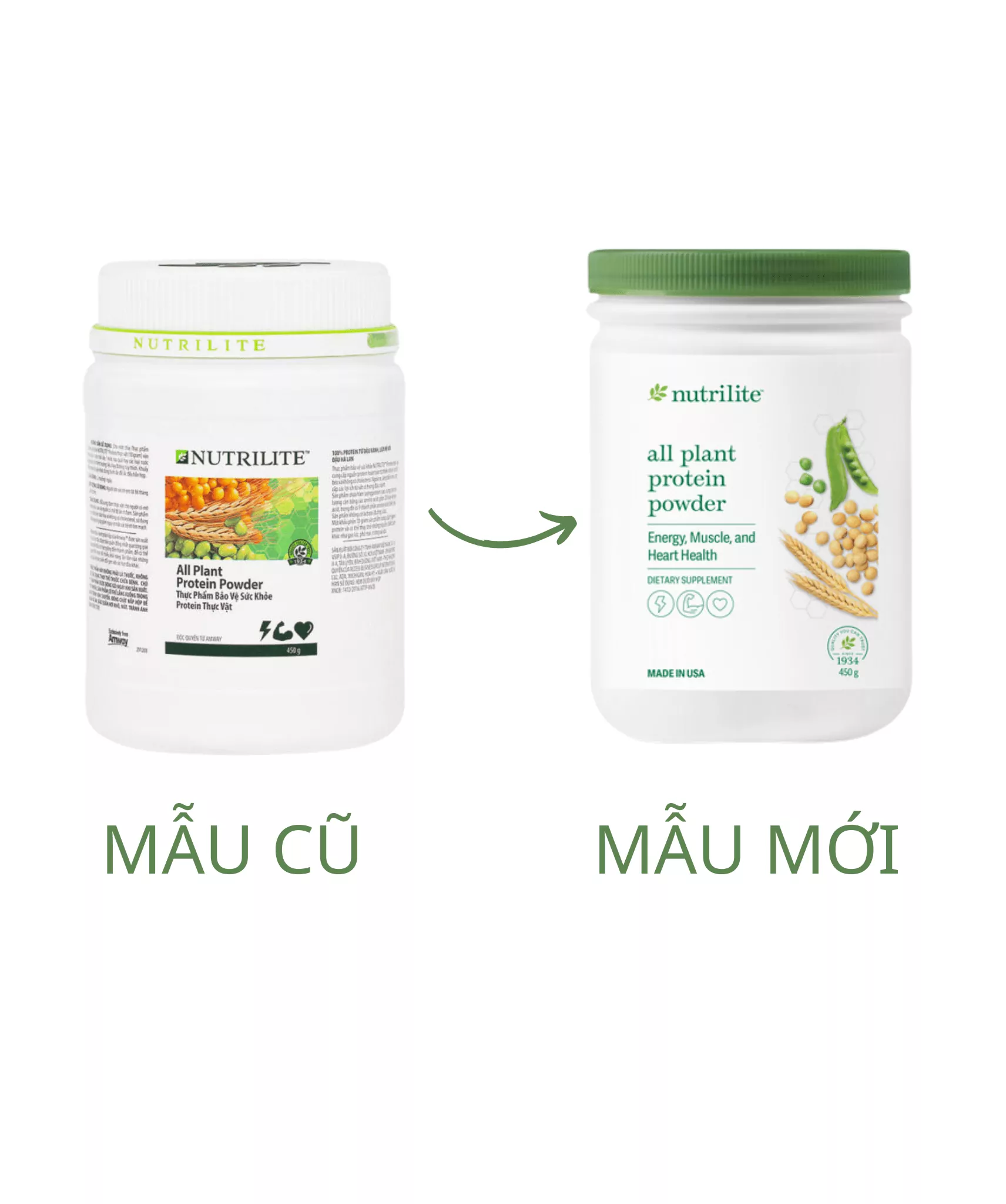 Bao bì mới của Protein Amway