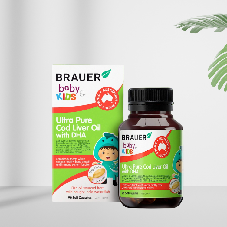brauer ultra pure cod liver oil with dha hang chinh hang 1