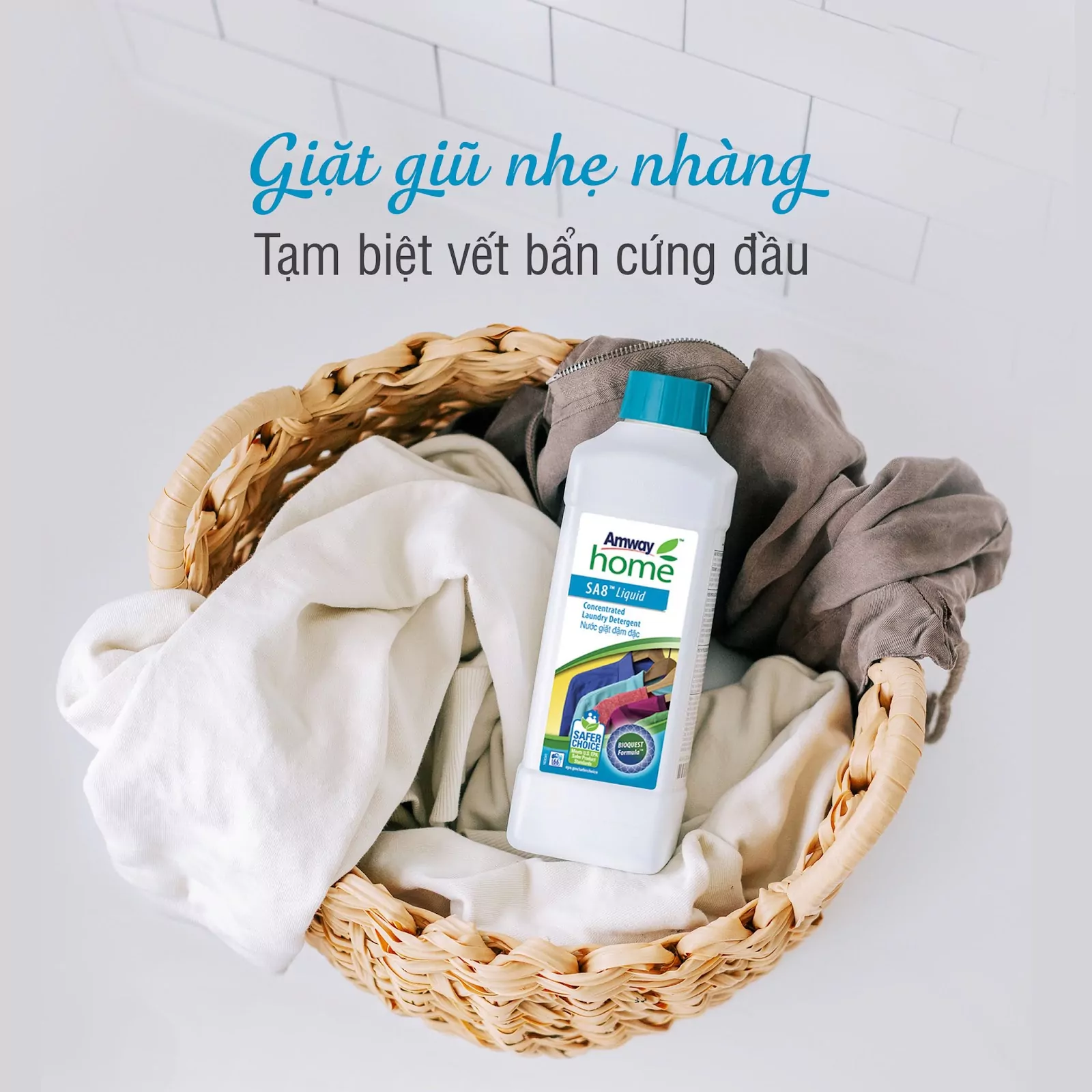 SA8 Amway giúp giữ màu vải luôn sáng đẹp và không bị phai màu