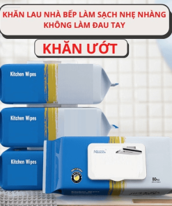 [combo 5 Gói] Khăn Lau Bếp đa Năng, Giấy ướt Lau Bếp Siêu Sạch Gói 80 Tờ Không độc Hại