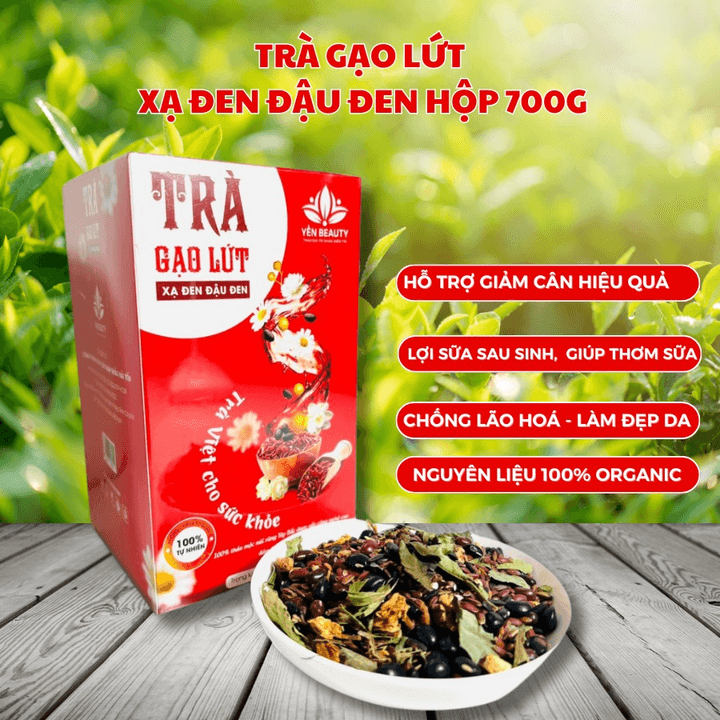 Trà Gạo Lứt Xạ đen đậu đen Hộp 700g – Yến Beauty