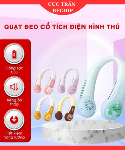 Quạt đeo Cổ Mini Không Cánh Hình Thú Siêu Mát, Bền, Chạy êm Ctb715 – Bechip