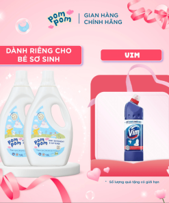 [combo 2 Chai 1.6l] – Dành Cho Bé Sơ Sinh – Gel Giặt Xả 2in1- Sạch Sâu – Kháng Khuẩn – Khử Mùi Nôn Trớ, ọc Sữa, Tè Khai-lưu Hương Phấn Thơm Dịu Nhẹ-