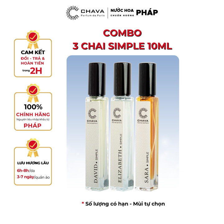 Combo 3 Chai Nước Hoa Simple 10ml Bất Kỳ – Chava