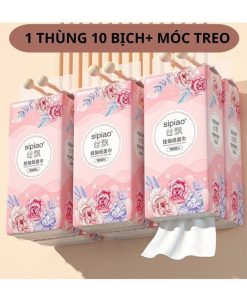 1 Thùng 10 Bịch Giấy Rút Treo Tường đa Năng Sipiao 1100 Tờ 1 Bịch Ad637- ánh Dương