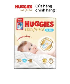 Tã/bỉm Dán Sơ Sinh Huggies Skin Perfect Miếng Với 2 Vùng Thấm Giảm Kích ứng Da Nb 70+6/s 54+6/ S 80+2