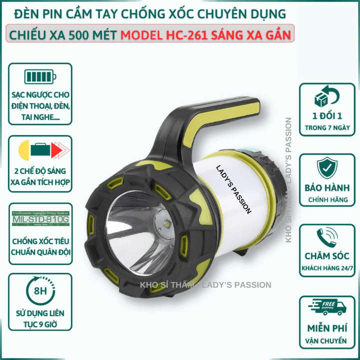 đèn Pin Cầm Tay Siêu Sáng Hc 261 Chiếu Xa 650 Mét Sạc Ngược Cho điện Thoại đèn Dã Ngoại đèn Cầm Tay đèn Cắm Trại Gd209 – Lady’s Passion