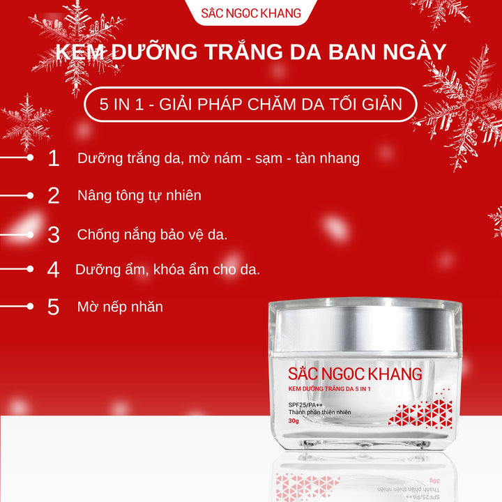 Kem Dưỡng Trắng Da Ban Ngày 5 In 1 – Nâng Tông Dưỡng Trắng Sắc Ngọc Khang