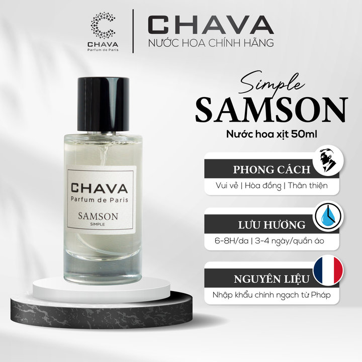 Nước Hoa Nam Simple Samson 50ml Phong Cách Xịt (phiên Bản Nắp Nam Châm Cao Cấp) – Chava