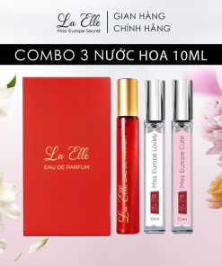 [combo 3 Chai 10ml] Nước Hoa Nữ La Elle Eau De Parfum Miss Europe Cute – Lovely – Secret Hương Thơm Tinh Tế, Sang Trọng