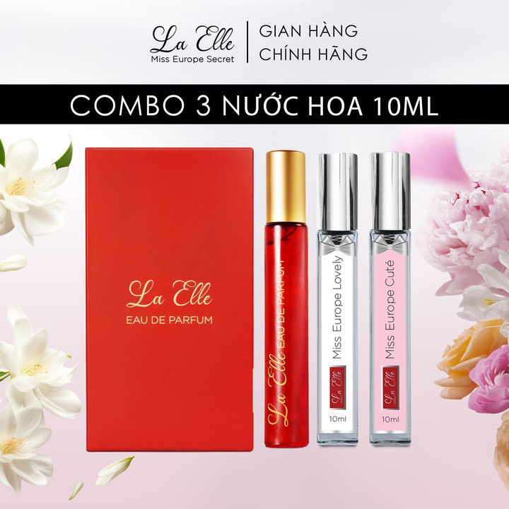 [combo 3 Chai 10ml] Nước Hoa Nữ La Elle Eau De Parfum Miss Europe Cute – Lovely – Secret Hương Thơm Tinh Tế, Sang Trọng