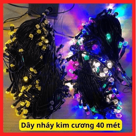 Dây đèn Nháy Chớp Led Kim Cương 40m, Trang Trí Ngày Tết, Trang Trí Ngoài Trời, Ctb828 – Bechip