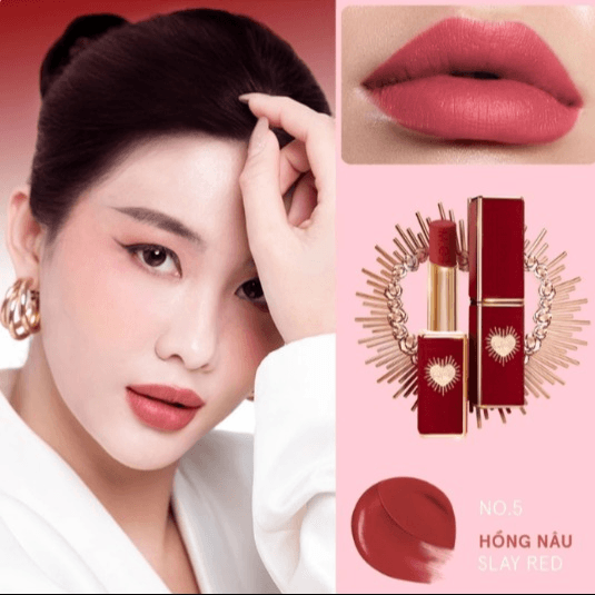 M.o.i-son Lì Cao Cấp Queen Of Rose No.5 Slay Red – Màu Hồng Nâu