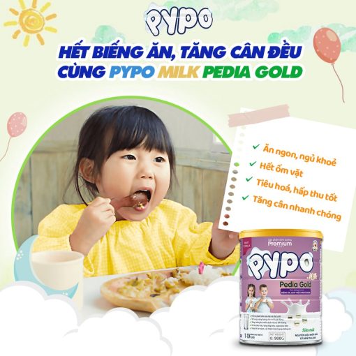 Sữa Bột Pypo Pedia Gold Dinh Dưỡng Giúp ăn Ngủ Ngon, Trẻ Từ 1-10 Tuổi 900g – Findkosts