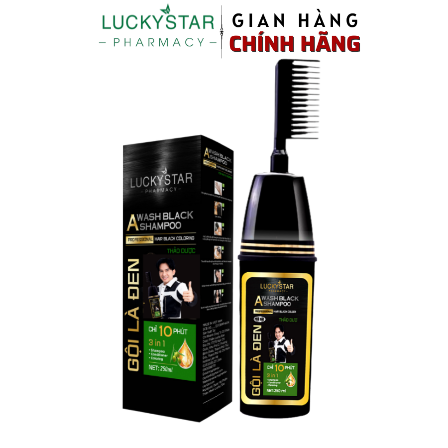 Gội Là đen Thảo Dược Cao Cấp Kèm Lược – Lucky Star