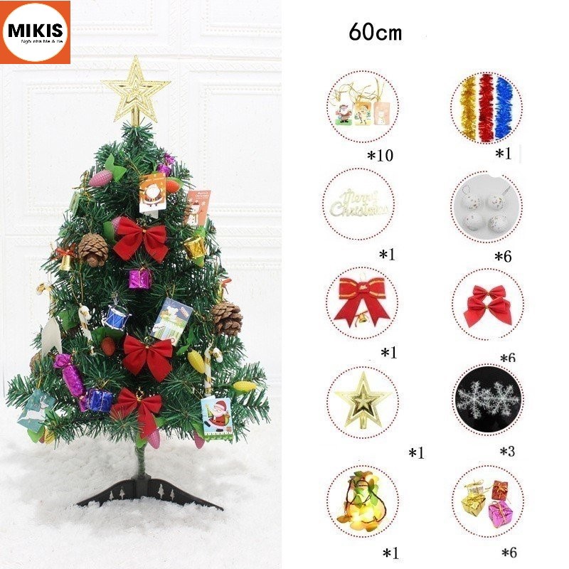 Cây Thông Noel đầy đủ Phụ Kiện 60 Và 120cm – Sương Mai