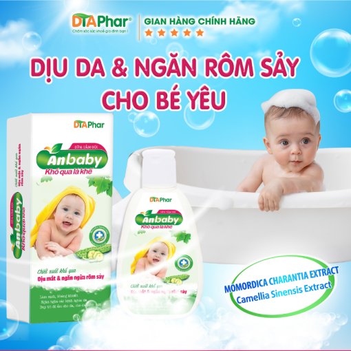 Sữa Tắm Gội Anbaby Khổ Qua Lá Khế Giúp Làm Dịu Mát Và Ngăn Ngừa Rôm Sảy Duy Trì độ ẩm Chai 100ml