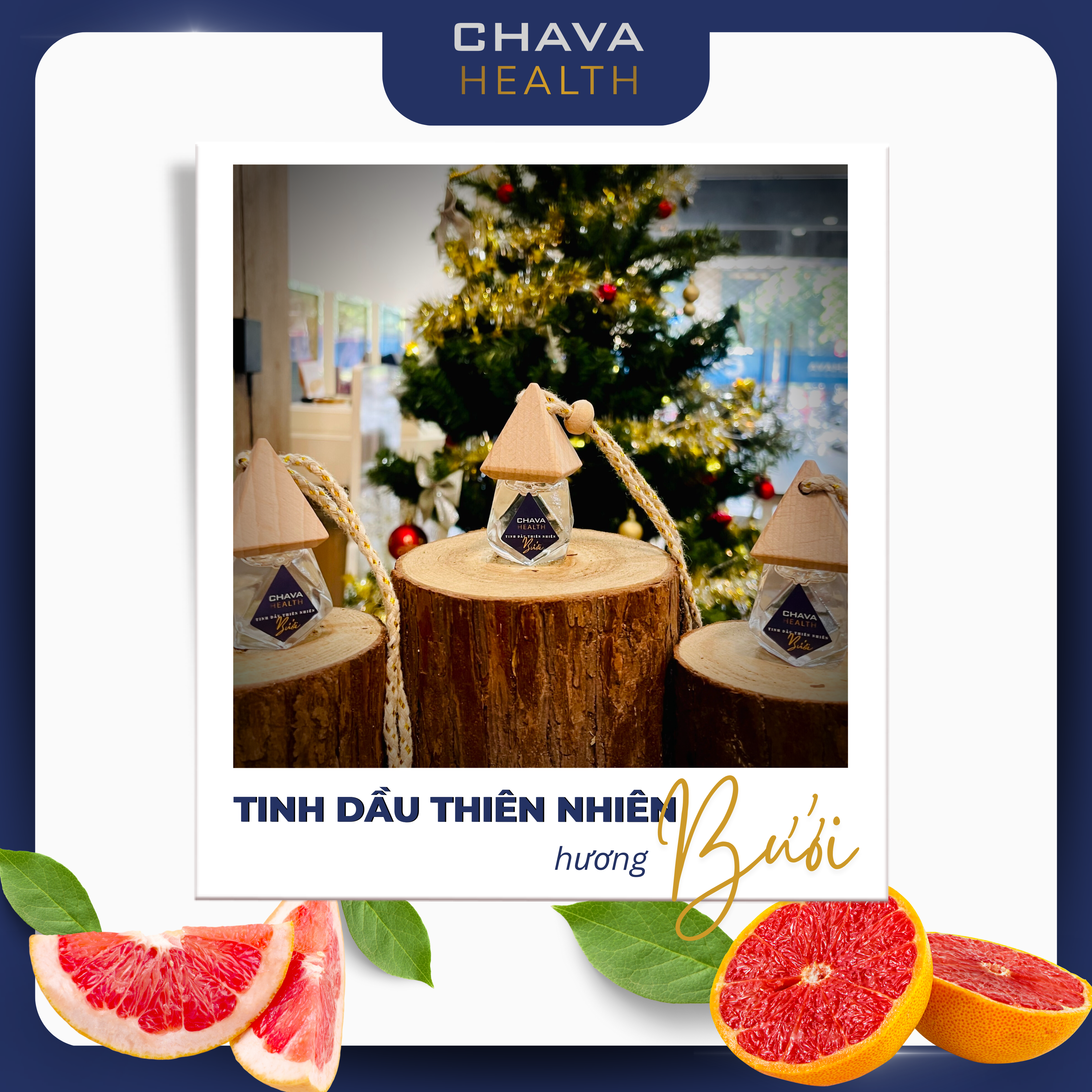 Tinh Dầu Thiên Nhiên Treo Xe Hơi Hương Bưởi 10ml – Chava