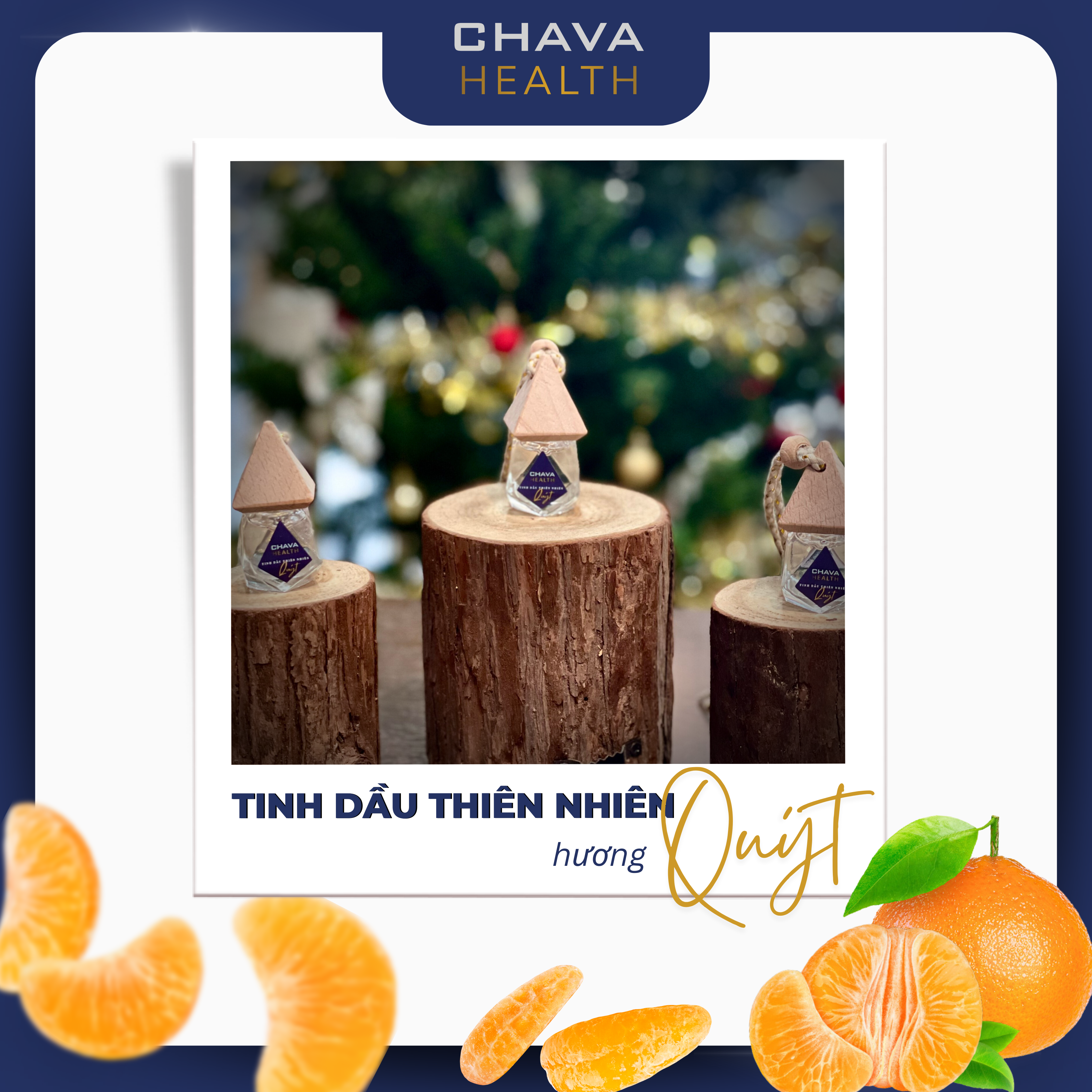 Tinh Dầu Thiên Nhiên Treo Xe Hơi Hương Quýt 10ml – Chava