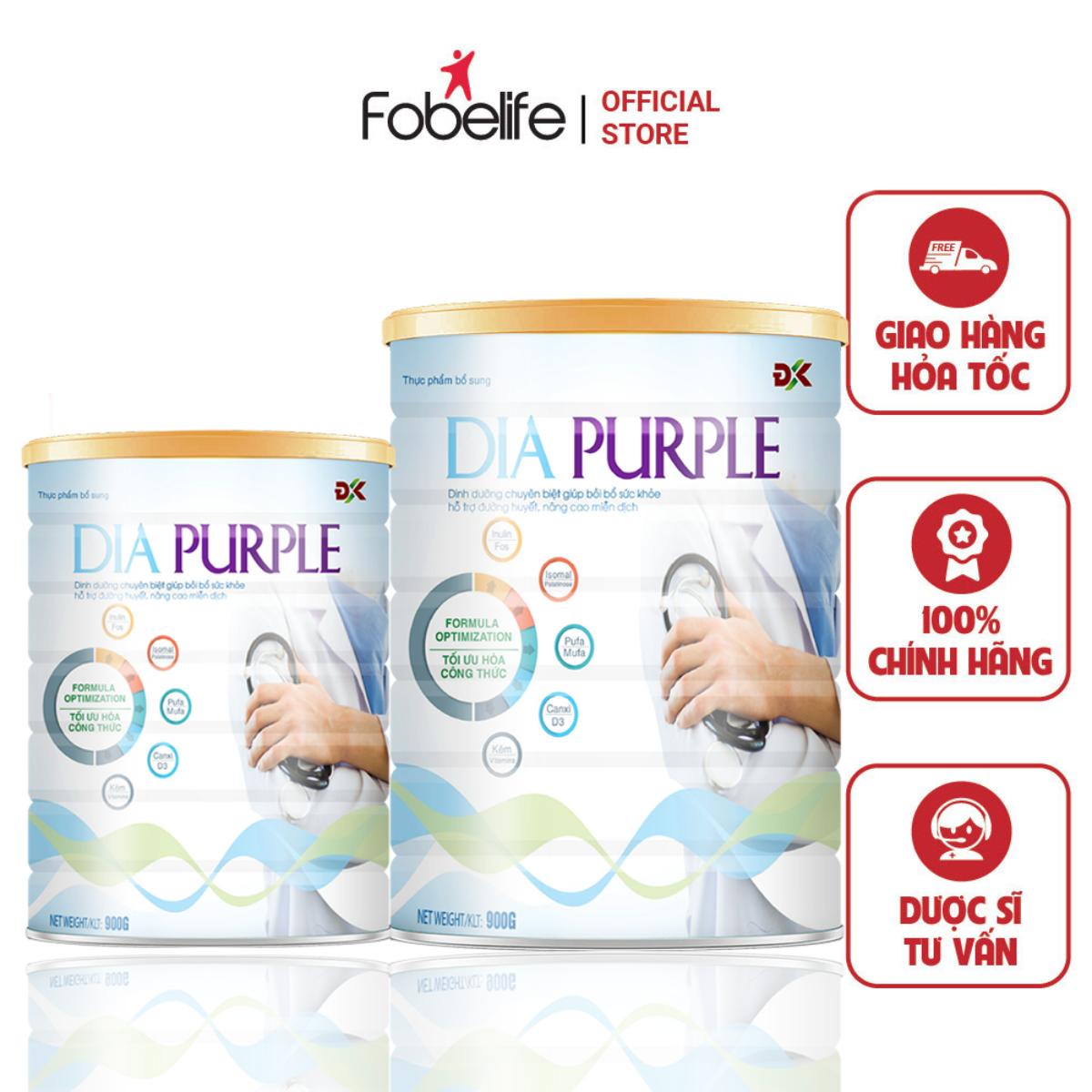 Sữa Bột Tiểu đường Dia Purple ổn định đường Huyết, Tăng Cường Miễn Dịch Và Cải Thiện Thị Lực – Fobelife