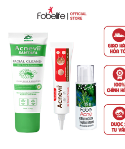 Combo Trị Mụn Sữa Rửa Mặt 100g + Kem Mụn đỏ 15g + Kem Trị Thâm 15g – Fobelife