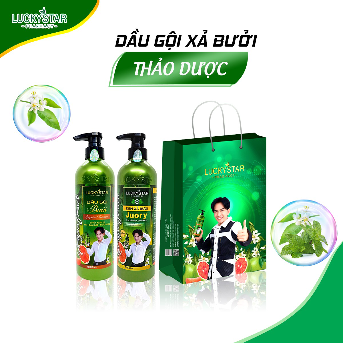 Combo Gội Xả Bưởi Cao Cấp 850ml – Lucky Star