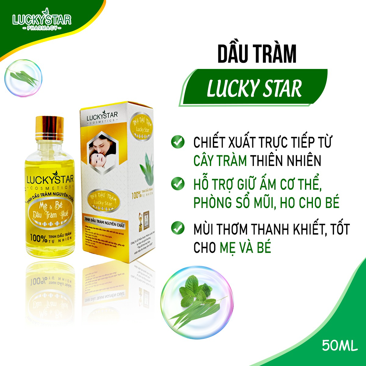 Tinh Dầu Tràm Nguyên Chất 50ml – Lucky Star