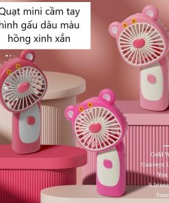 Quạt Cầm Tay Mini Gấu Dâu Mini Siêu Cute – Su