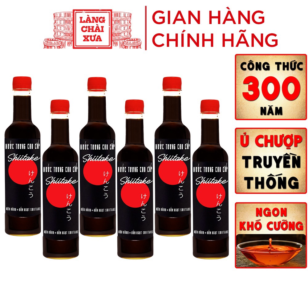 [thùng 6 Chai] Nước Tương Shiitake 525ml – Làng Chài Xưa