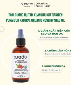 [pura D’or] Dầu Hạt Tầm Xuân Organic 100% Hỗ Trợ Làm Mờ Vết Rạn Và Mờ Sẹo, Dưỡng Da Sáng Khỏe Pura D’or Roseship Seed Oil 118ml