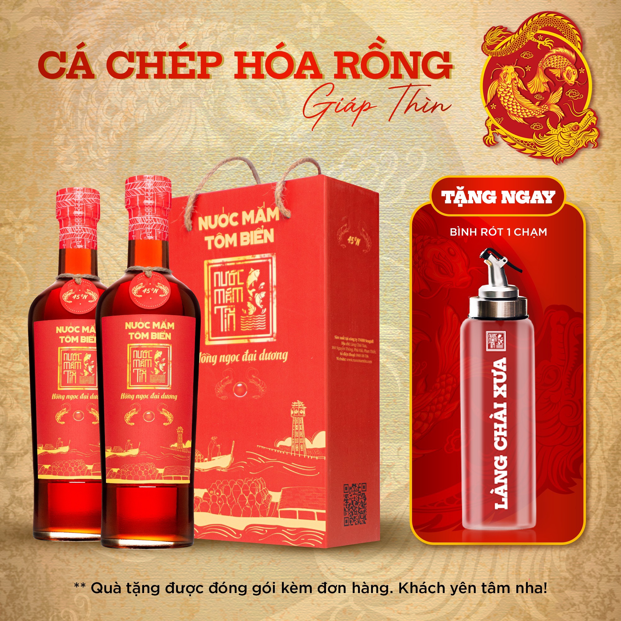 Cặp 2 Chai Nước Mắm Tĩn Tôm Biển Hồng Ngọc đại Dương độ đạm 45n 500ml – Nước Mắm Tĩn