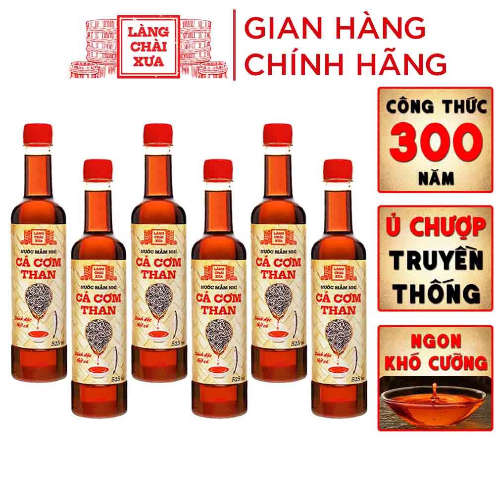 [thùng 6 Chai] Nước Mắm Nhỉ Cá Cơm Than 525ml – Làng Chài Xưa