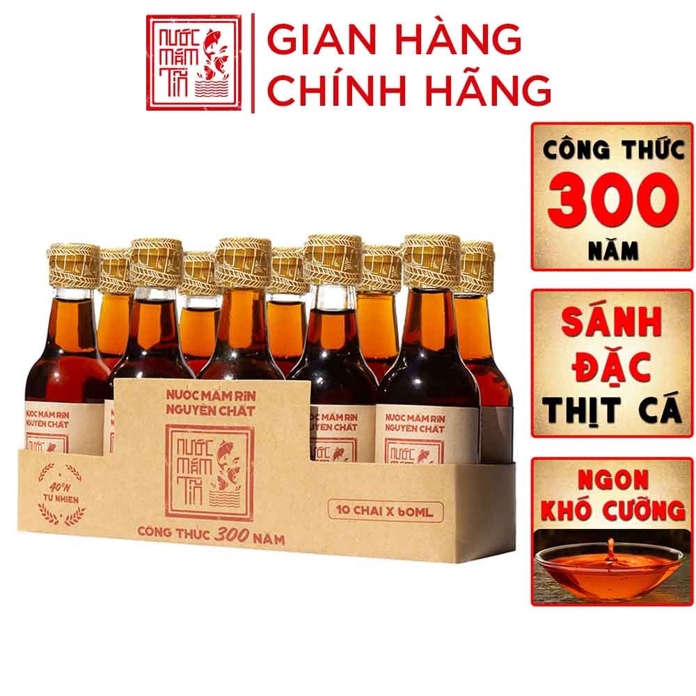 Lốc 10 Chai Nước Mắm Tĩn Nhãn đỏ Cá Cơm Than Mini 40n 60ml – Nước Mắm Tĩn