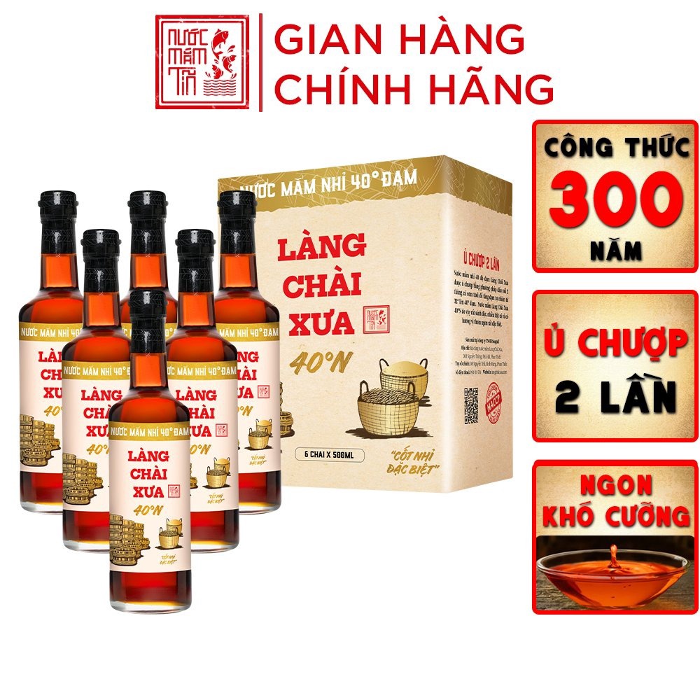 Combo 6 Chai Nước Mắm Nhỉ Nhãn Vàng 40 độ đạm 500ml – Làng Chài Xưa