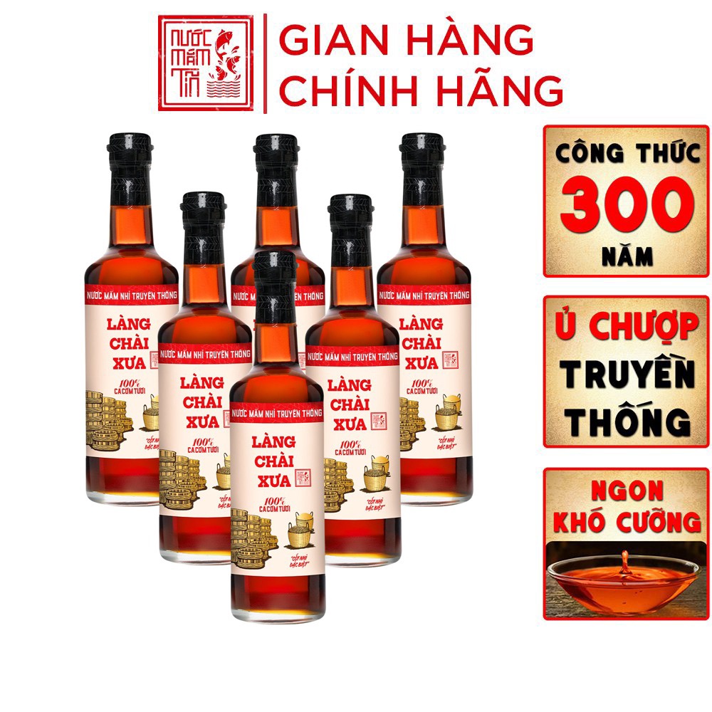 Combo 6 Chai Nước Mắm Nhỉ Truyền Thống Nhãn đỏ 500ml – Làng Chài Xưa