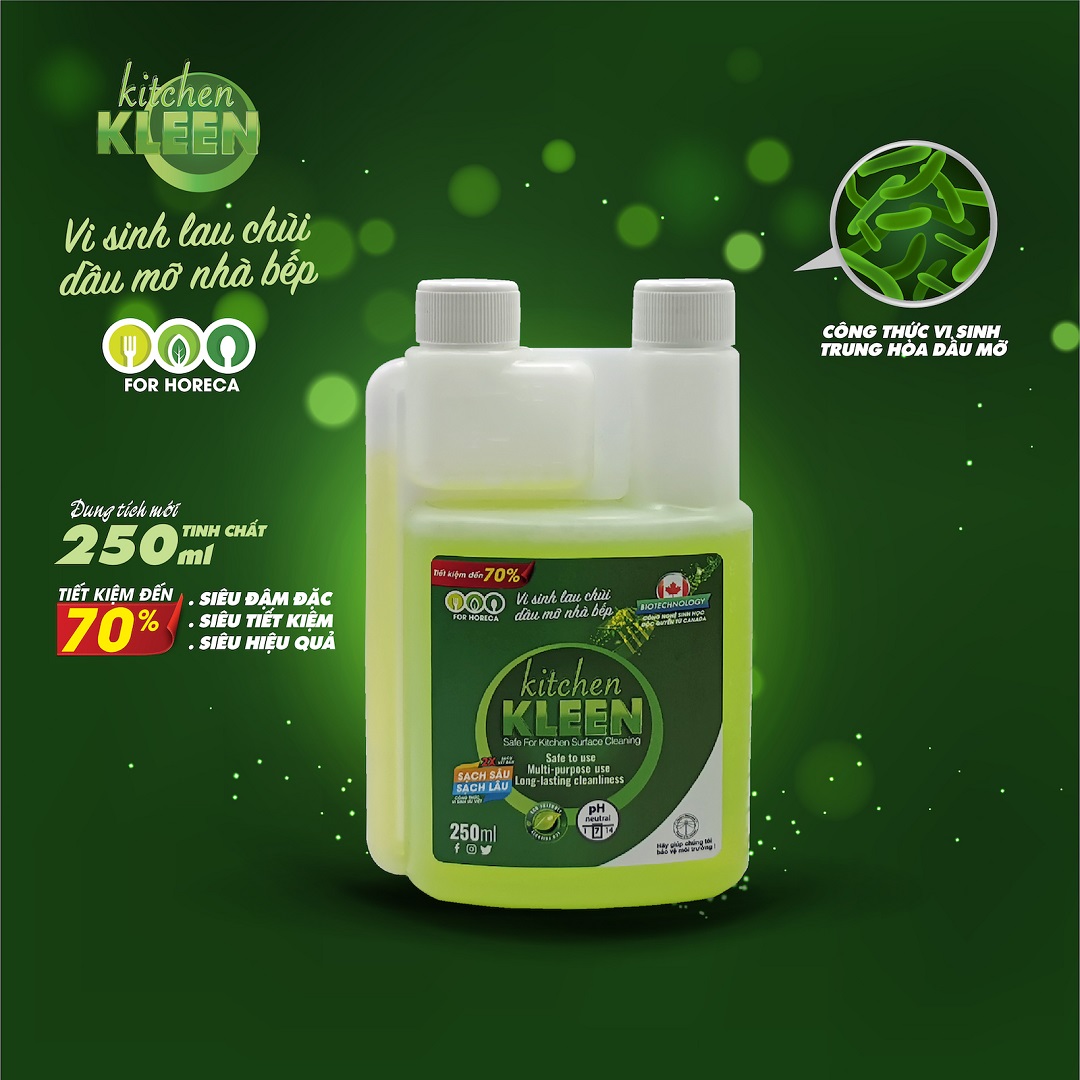 Bộ vi sinh lau chùi dầu mỡ Kitchen Kleen (1 chai 500ml + 1 bình 250ml)