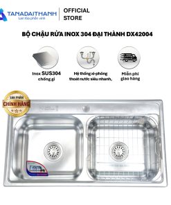 Bộ chậu rửa inox 304 Đại Thành DX42004