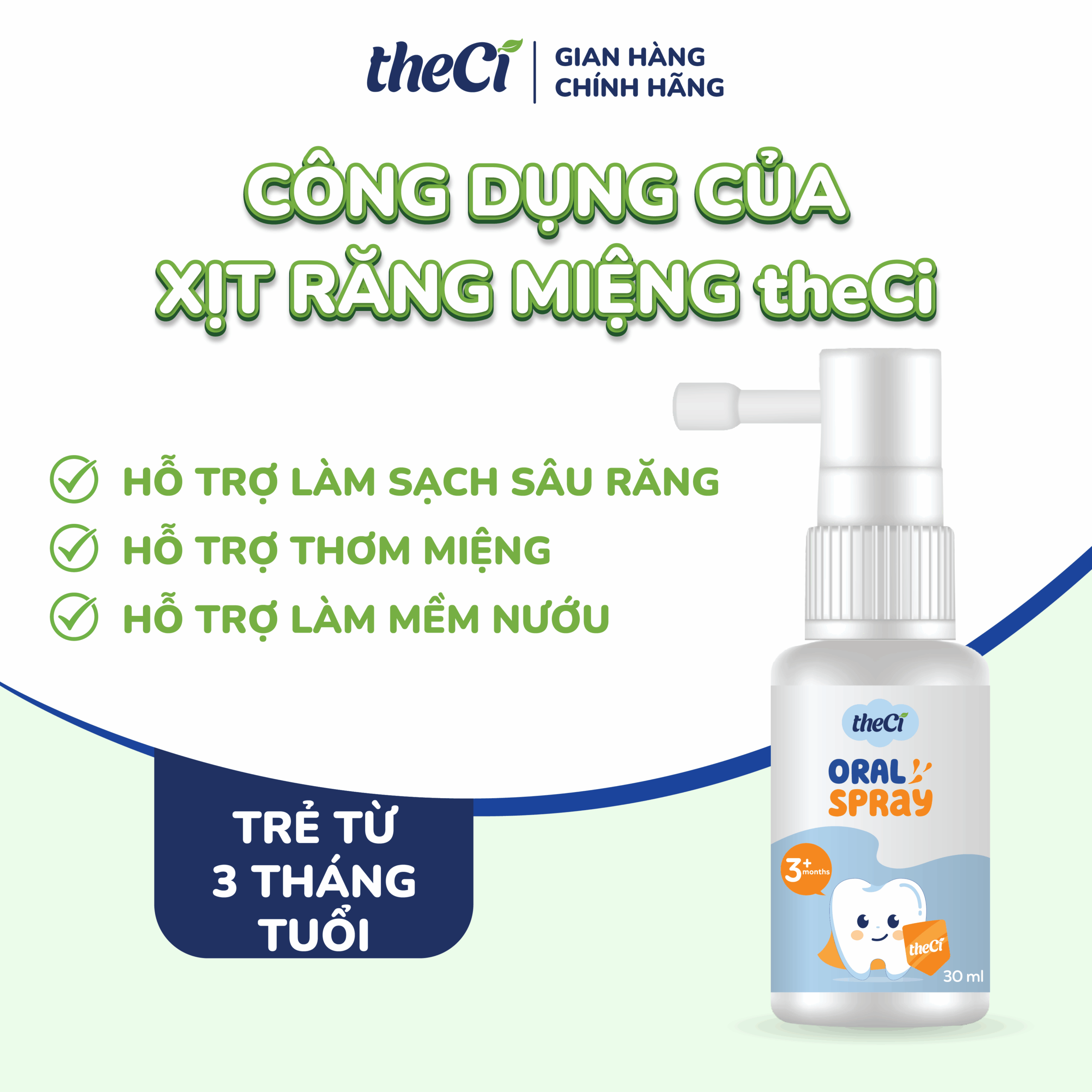 Xịt răng miệng dành cho bé theCi 30ml 3 Xịt răng miệng dành cho bé theCi 30ml