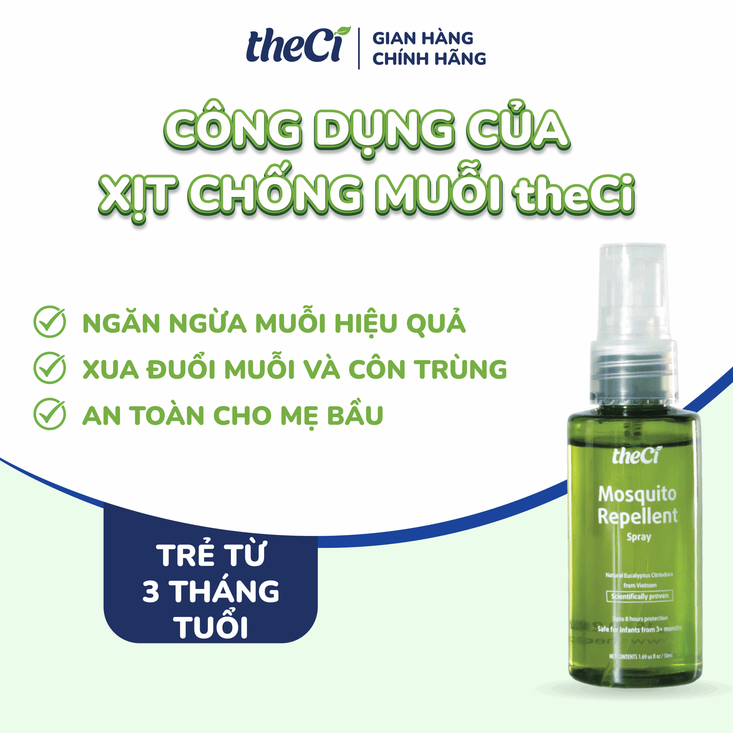 Xịt đuổi muỗi cho bé theCi 50ml 3 Xịt đuổi muỗi cho bé theCi 50ml