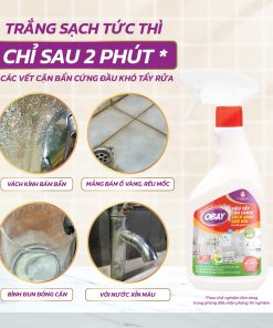 Siêu tẩy cặn canxi Obay 450ml (tẩy vách kính, sen vòi, lavabo, chậu rửa bát…)