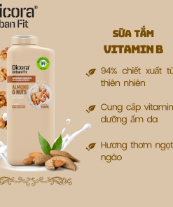 Sữa tắm Dicora Urban Fit Vitamin B hạnh nhân & các loại hạt 400ml