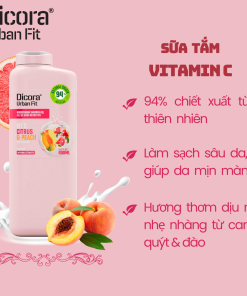 Sữa tắm Dicora Urban Fit Vitamin C cam quýt & đào 400ml