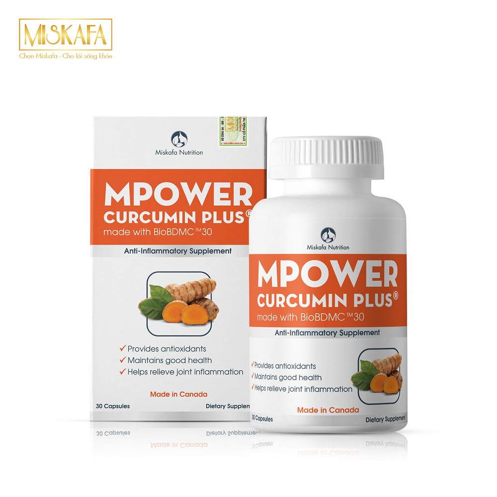 Viên uống hỗ trợ kháng viêm, giúp chống oxy hóa hiệu quả cao – Mpower Curcumin Plus [Nghệ]