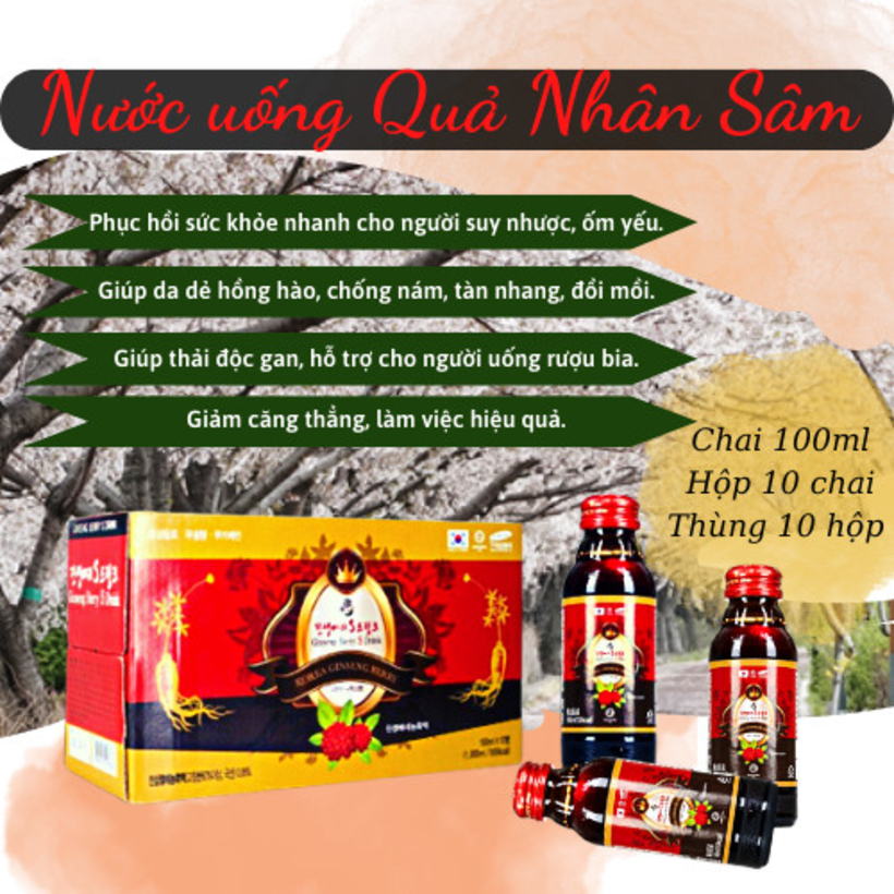 Nước uống Quả Sâm Ginseng Berry S Drink (hộp 10chai)