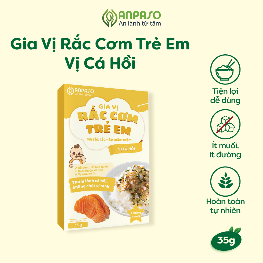 Gia vị rắc cơm trẻ em Anpaso vị cá hồi 35g