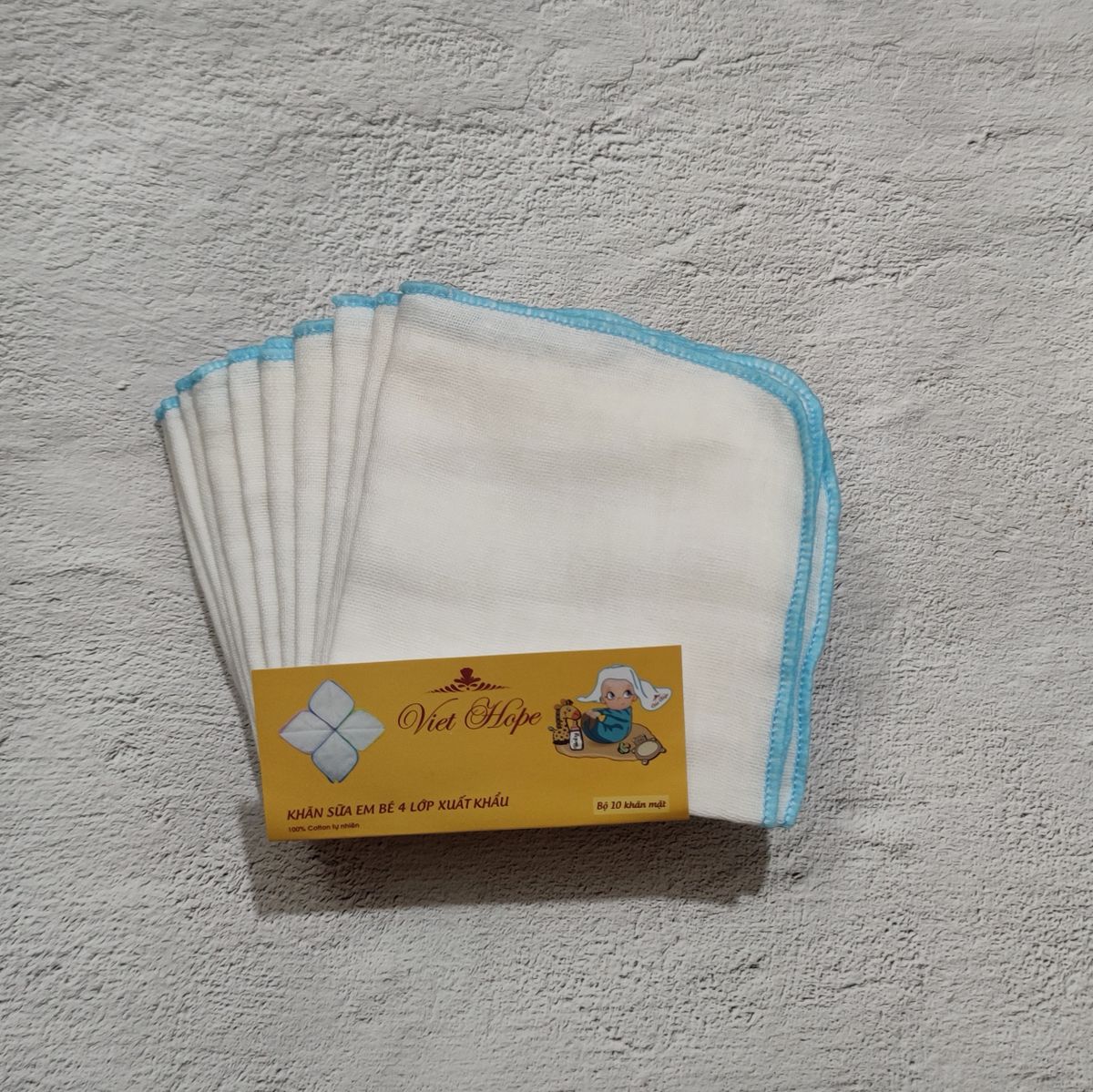 Khăn Sữa Em Bé 4 Lớp (lốc 10 Chiếc) – Viet Hope
