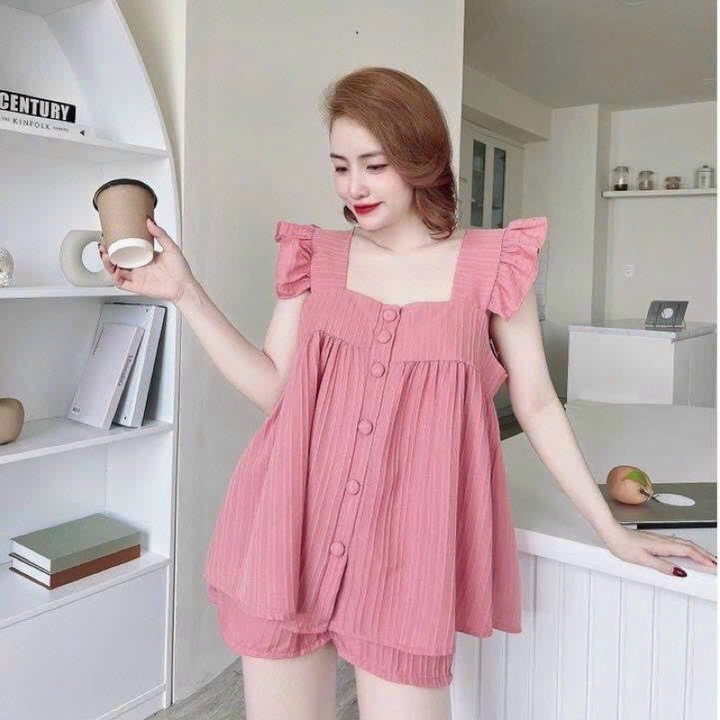 Freesize Dưới 55kg Set đồ Bộ Nút Bọc Xốp Nhật Siêu Dễ Thương, Mềm Mại Gs1 – Be Yourself