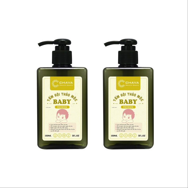 [combo] 2 Chai Tắm Gội Thảo Mộc Baby Premium 150ml – Chava Natural Beauty