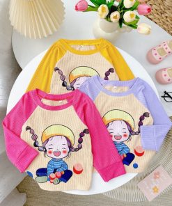 áo Tay Dài Bé Gái In Bé Gái Vải Bo Gân Cotton Mát Mịn – Be Yourself