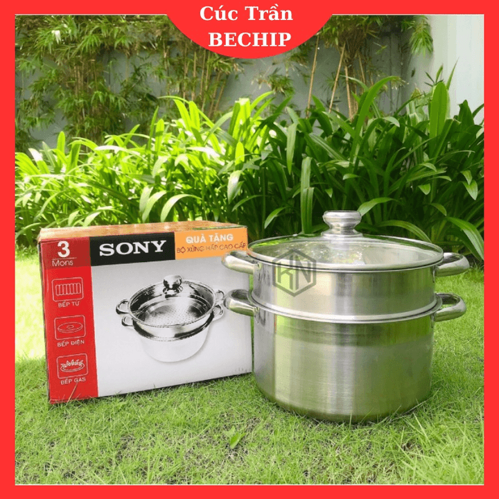 Bộ Nồi Xửng Hấp Cao Cấp Sony 26cm Dùng được Bếp Từ Ctb514 – Bechip